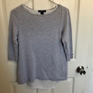 White House|Black Market 3/4 Sleeve Grey Top